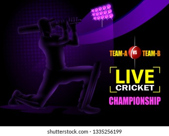 Concept of sportsman playing Cricket match sport. Vector illustration