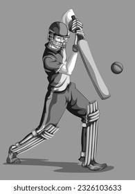 Concept of sportsman playing Cricket. Vector illustration