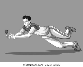 Concept of sportsman playing Cricket. Vector illustration