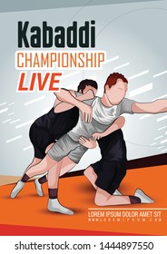 Concept Of Sportsman Playing Kabaddi, banner