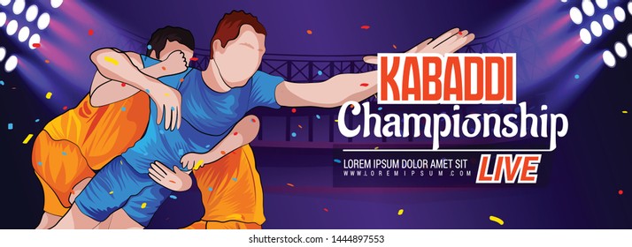 Concept Of Sportsman Playing Kabaddi, banner