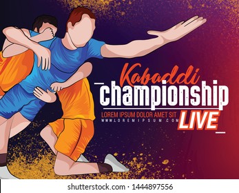 Concept Of Sportsman Playing Kabaddi, banner