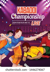 Concept Of Sportsman Playing Kabaddi, banner