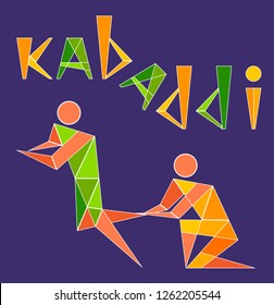 Concept of sportsman playing Kabaddi. Creative poster or Banner design with playing kabaddi players.