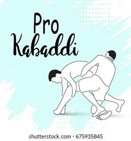 Concept Of Sportsman Playing Kabaddi,Poster Or Banner Template Design.