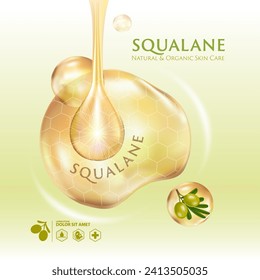 concept of squalane Serum Skin Care Cosmetic poster, banner design