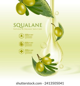 concept of squalane Serum Skin Care Cosmetic poster, banner design