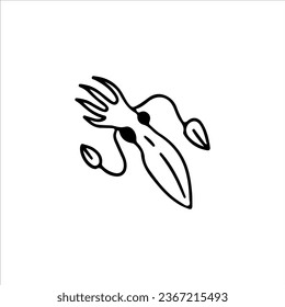 vector de ilustración del doodle de calamar