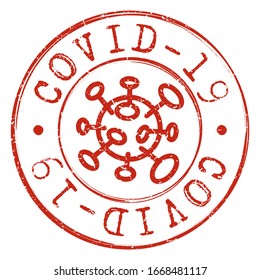 Virus del sello conceptual. Símbolo redondo estilo antiguo. Pandemia de diseño de vectores.