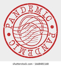 Concept Stamp Virus. Round Symbol Old Style. Vector Design Pandemic.