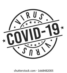 Virus del sello conceptual. Símbolo redondo estilo antiguo. Pandemia de diseño de vectores.