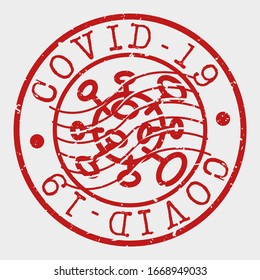 Concept Stamp Virus. Round Symbol Old Style. Vector Design Pandemic.