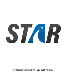 concepto de diseño vectorial del logotipo de la letra estrella 