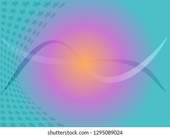 Concept star wavy design. Eps 10 vector background. Gradient mesh included - Vector