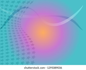 Concept star wavy design. Eps 10 vector background. Gradient mesh included - Vector
