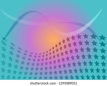 Concept star wavy design. Eps 10 vector background. Gradient mesh included - Vector