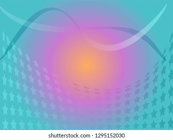 Concept star wavy design. Eps 10 vector background. Gradient mesh included - Vector