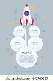 The concept of startup for business, marketing, management and other projects. 
Business flat design vector illustration