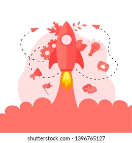Concept of startup launch of a new business	