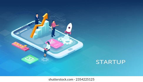 Concept of Startup your project for website, mobile website, app development 