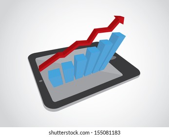 Concept of statistics on tablet