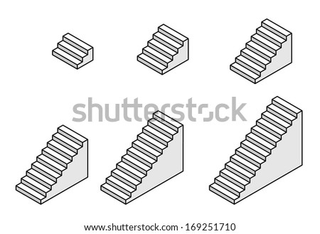 Concept: steps to achievement, change, growth, recovery programs. Odd-numbered steps 3 5 7 9 11.