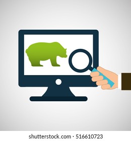 concept stock exchange bear icon design vector illustration eps 10
