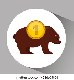 concept stock exchange market bear sell icon vector illustration eps 10