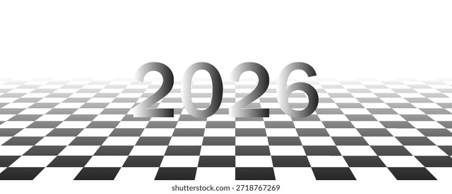 Concept for strategic development in the new year 2026. King chess piece