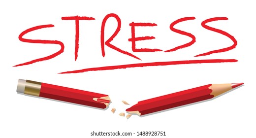Concept of stress at work with a broken pencil that symbolizes the burn-out of an employee following a state of burnout.