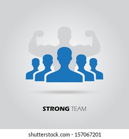 Concept Of Strong Team, Union, Leadership, Group, Community. Vector Illustration