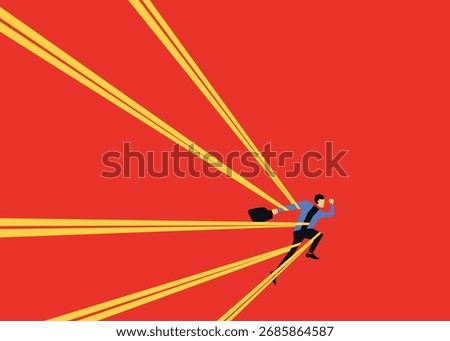 The concept of struggle, limitations, and traps or challenges. Not being given the freedom to be creative. Stock illustration