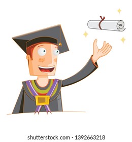 Concept Student Receive His Degree Stock Vector (Royalty Free) 1392663218