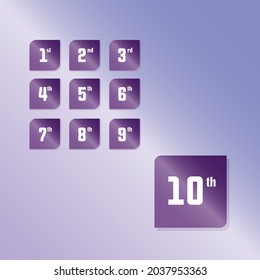Concept and style of vector design ordinal numbers