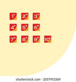 Concept and style of vector design ordinal numbers