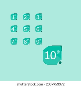 Concept and style of vector design ordinal numbers