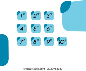 Concept and style of vector design ordinal numbers