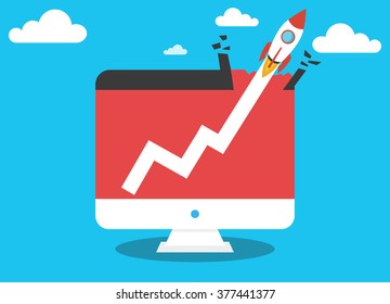 Concept of success. Chart as a symbol of business growth.