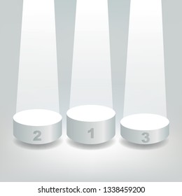 Concept of success with a podium at three levels to present the ranking of the winners of a competition or competition.