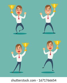Concept of successful businessman. Concept business illustration.