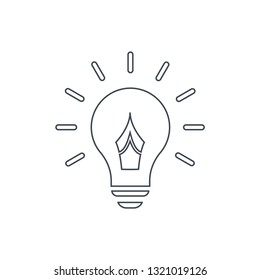 The concept of the successful idea inspired by bulb shape - with pen nib icon symbol
