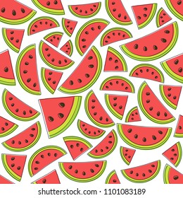 Concept of summer background with watermelons. Vector.