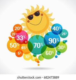 concept of summer sales. Flat design pattern. The file is saved in the version AI10 EPS. This image contains transparency.