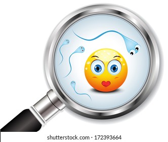 Concept symbolizes human egg and sperms. Vector illustration.