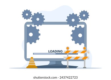 Concept of system maintenance, program and application update, technology, engineer, error, problem fix, device update, software upgrade process, system update, operating system update.