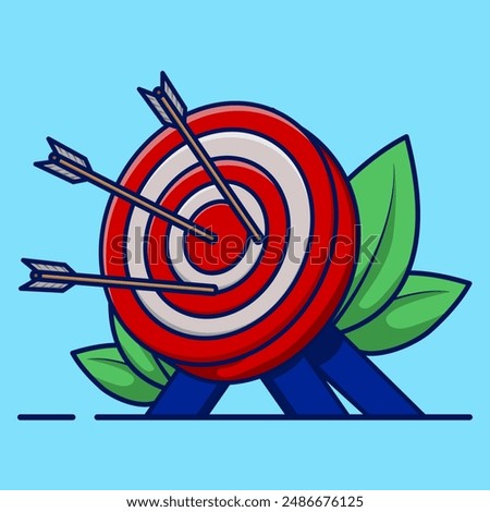 The concept of a target arrow in the middle shows perfect achievement or success. Marketing time concept. Targeting businesses. Red target and arrow, archery target and arrow, vector illustration.