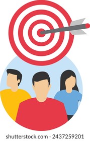 Concept of target audience, focus group, customer retention solution, social campaign, public relations, marketing strategy, human resources, team work or job, headhunt, client engagement
