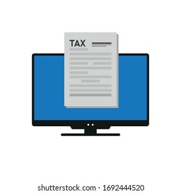 Concept tax online payment . Simple vector illustration