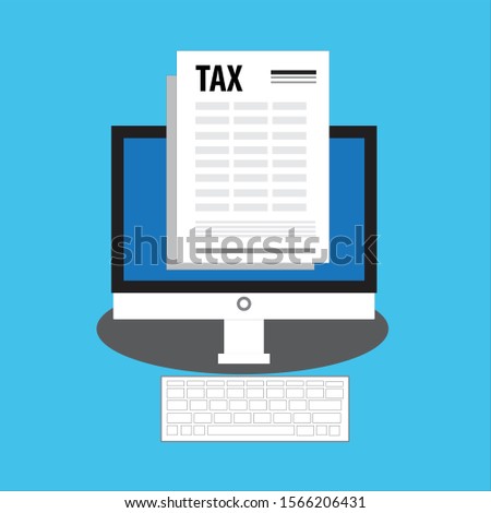 Concept tax online payment .Vector illustration in flat style.