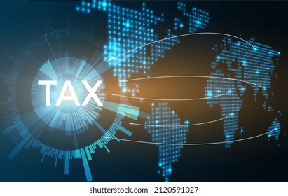 Concepto de pago de impuestos. Análisis de datos, cálculo del informe financiero de la declaración de impuestos. Ilustración vectorial.